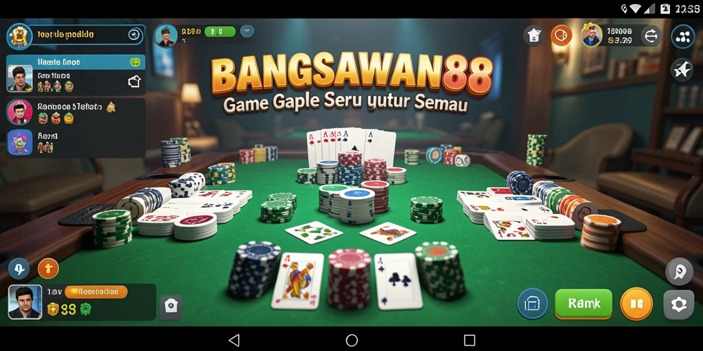 Gameplay seru BANGSAWAN88 saat bermain Gaple bersama teman.