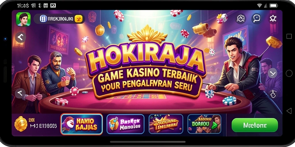 Tampilan gameplay kasino HOKIRAJA yang menarik dan penuh warna.