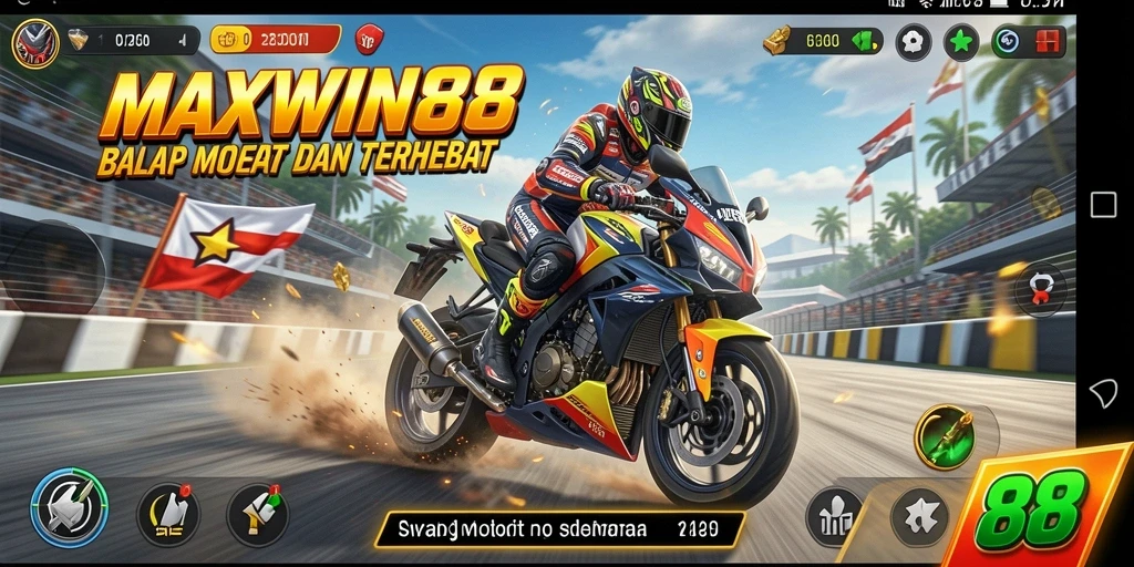 Gameplay seru dan balapan motor yang mendebarkan di MAXWIN88.
