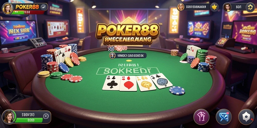 Screenshot gameplay POKER88 menampilkan keseruan taruhan yang otomatis.