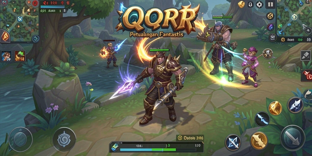 Screenshot gameplay QQRP dengan aksi pertarungan yang seru.