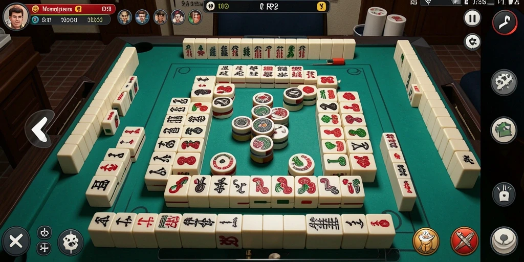 Screenshot utama RP8 menampilkan gameplay Mahjong yang seru dan interaktif.