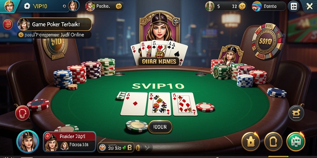 Tampilan gameplay Poker yang seru dan interaktif di SVIP10.