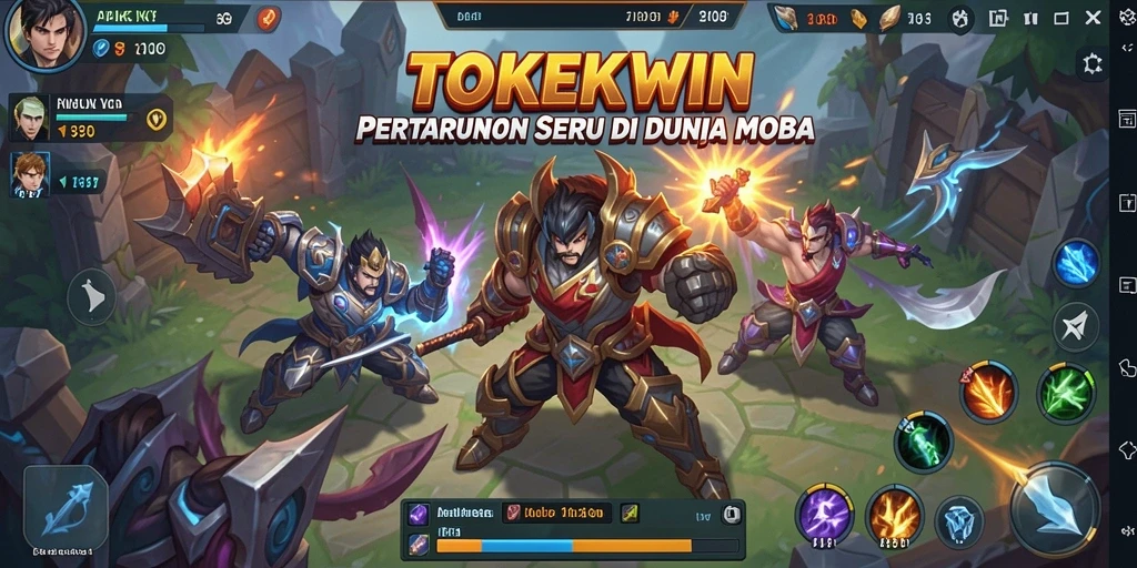 Tampilan seru dari gameplay TOKEKWIN dalam pertempuran tim.