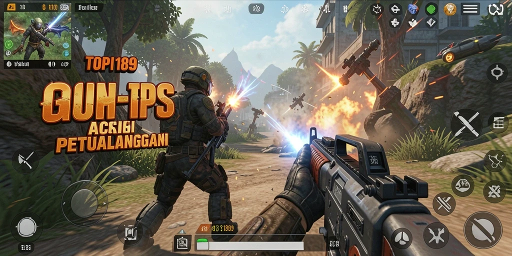 Menampilkan aksi seru dalam gameplay TPS TOPI189 yang mendebarkan.