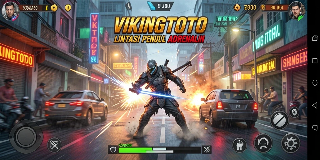 Tangkapan layar gameplay VIKINGTOTO yang penuh aksi balap.
