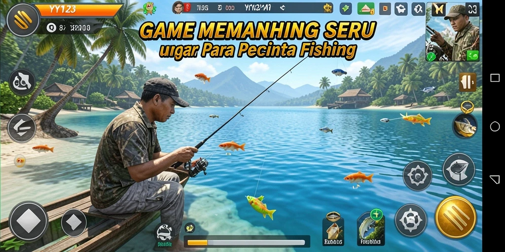 Tampilan gameplay seru memancing di YY123.